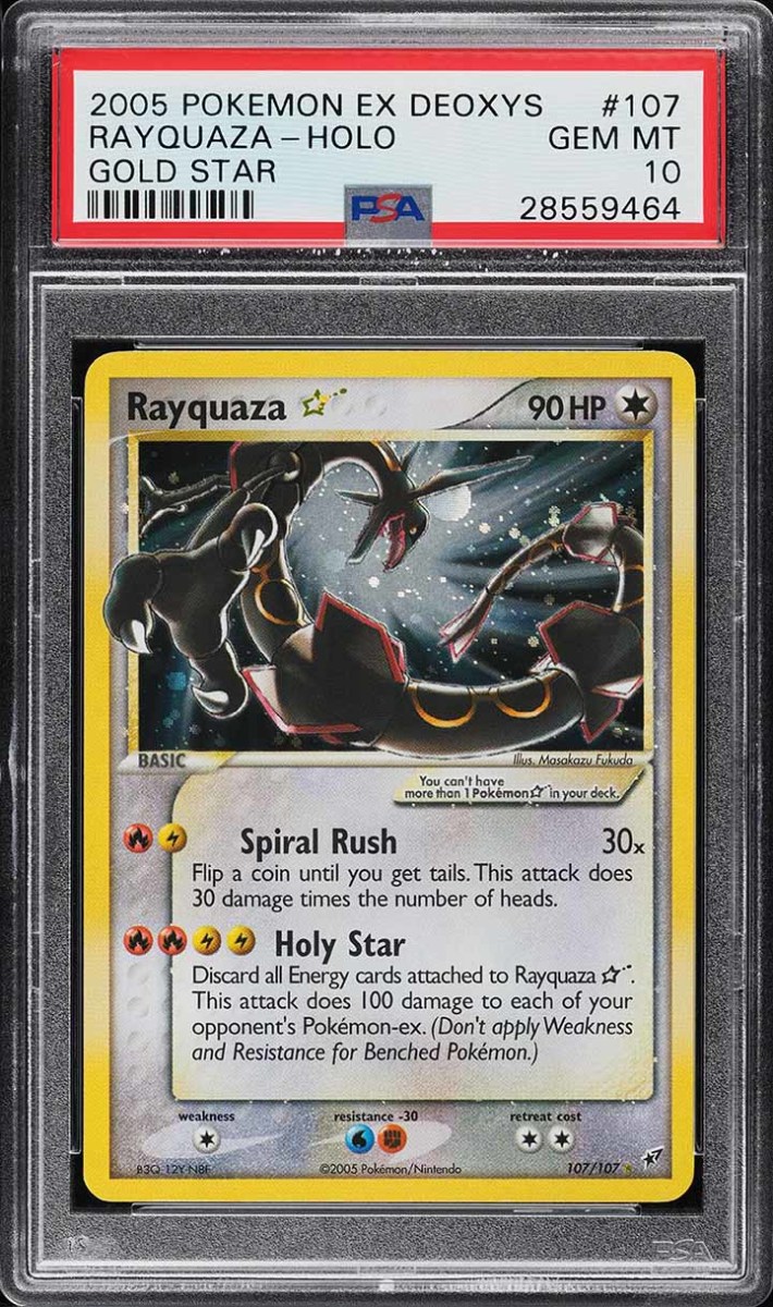 2005 Gold Star Holo Rayquaza Pokémon Card